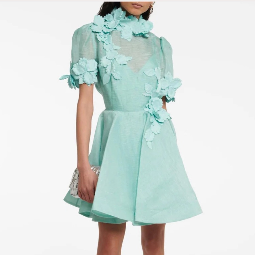 Designer inspired mint high tide flow dress